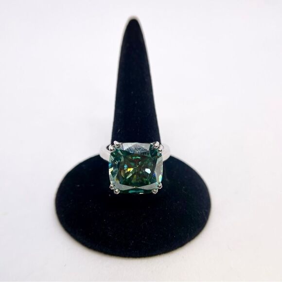 14 Carat Cushion Cut Moissanite Ring Huge Cocktail Statement Wedding Ring